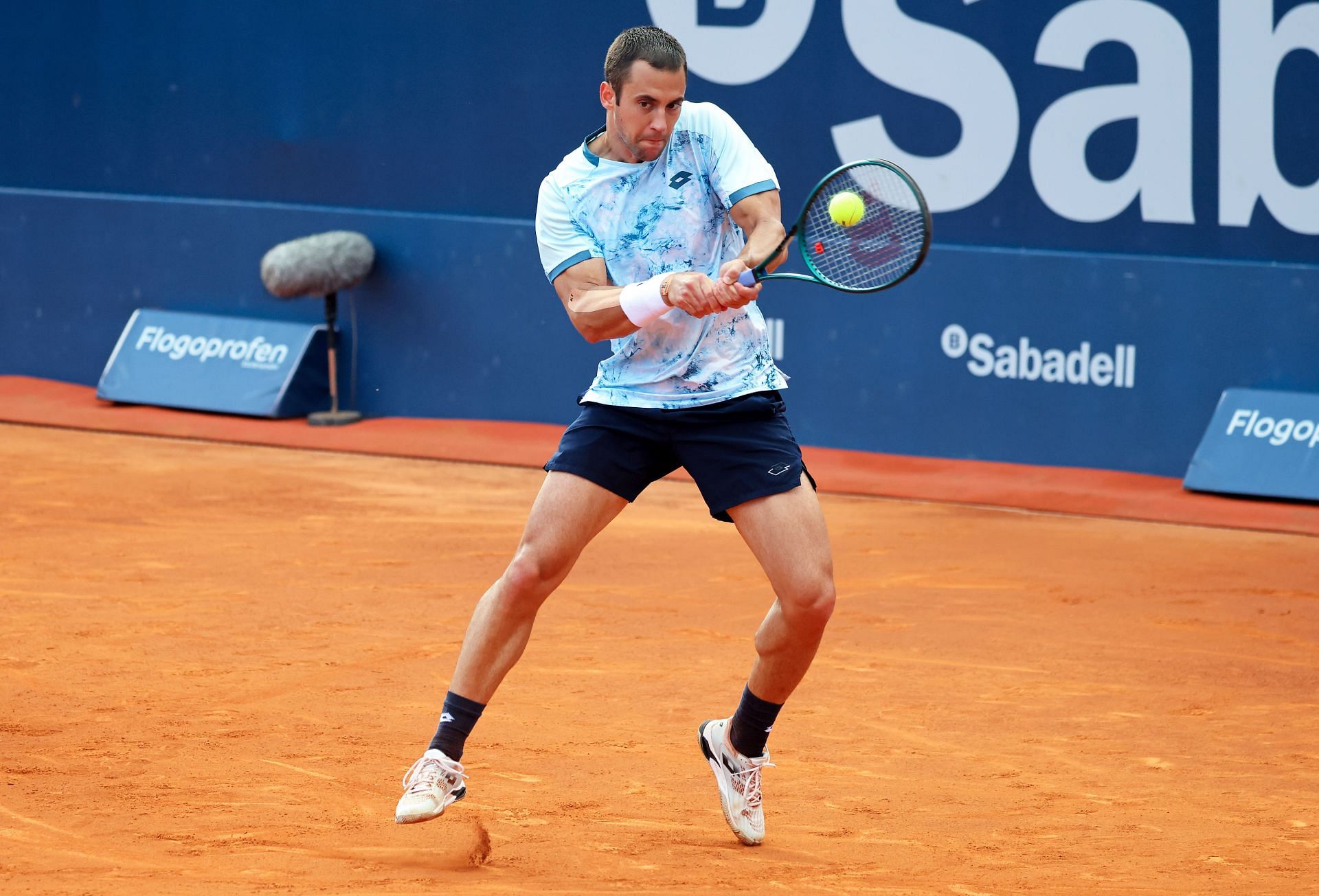 Djere in action at the Barcelona Open Banc Sabadell 2025 - Day Four - Source: Getty